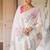 White-pink color muga cotton weaving zari border sarees
