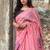 pink muga silk blend weaving zari patta sarees