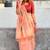 peach muga silk blend weaving zari patta sarees