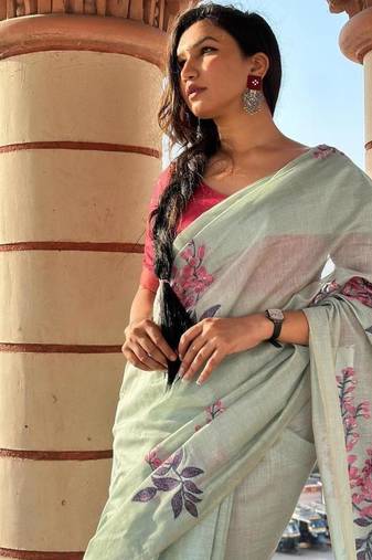 light sky blue muga silk blend weaving zari patta sarees