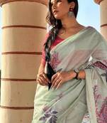 light sky blue muga silk blend weaving zari patta sarees