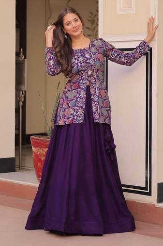 Purple lehenga choli  up to 42   