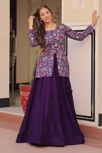 Purple lehenga choli  up to 42   