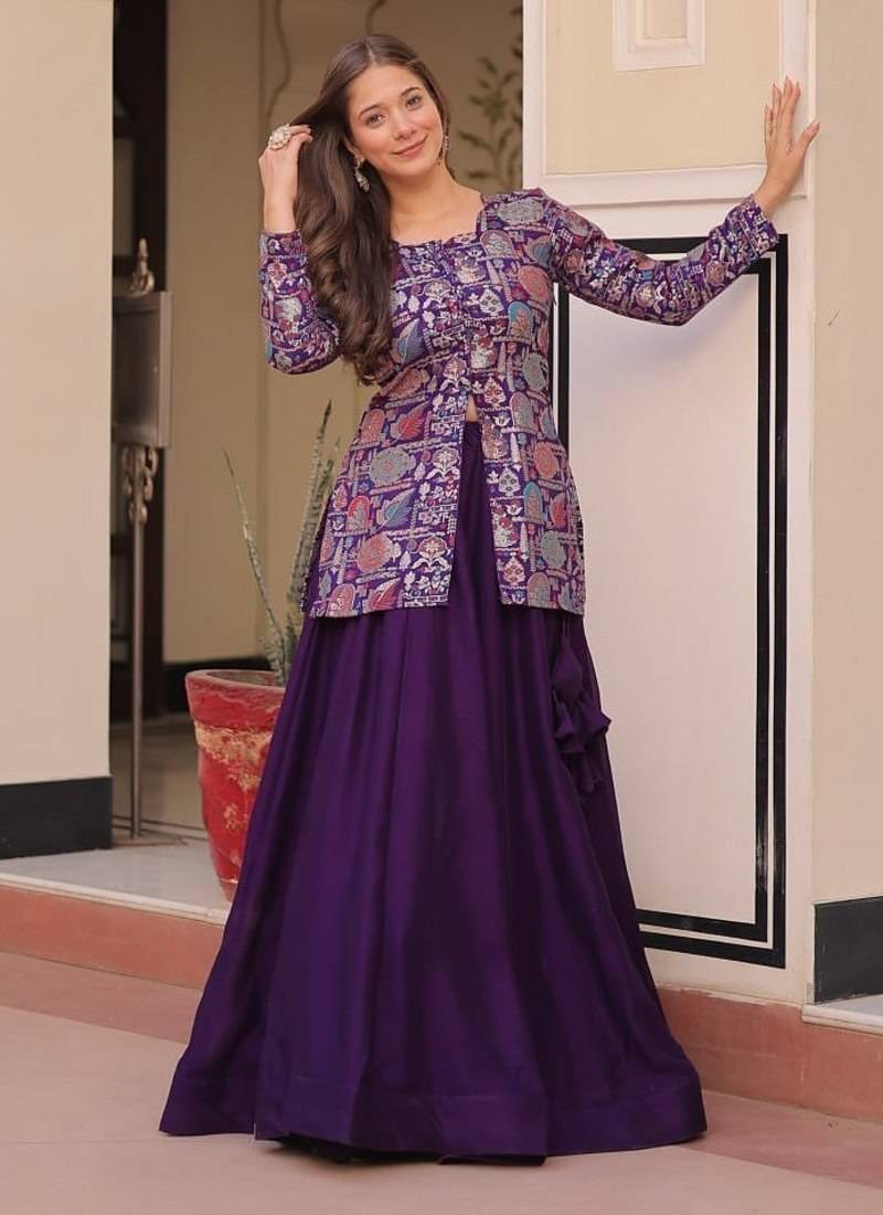 Purple lehenga choli  up to 42   