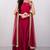 Deep pink silk zari work & lace border anarkali salwar kameez