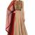 Stone grey dupion silk thread and beads work anarkali salwar kameez
