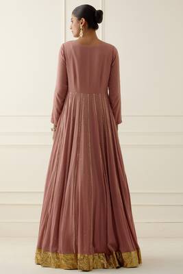 Mouve georgette gota and sequins work anarkali salwar kameez 2