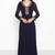 Navy blue georgette seqins dabka hand embroidery anarkali salwar kameez