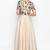 Cream silk thread embroidery anarkali salwar kameez