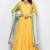 Yellow muslin cotton lace work anarkali salwar kameez