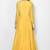 Yellow muslin cotton lace work anarkali salwar kameez