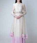 Ombre chanderi silk nalki and sequins work anarkali salwar kameez