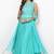 Light blue georgette pearl and beads work anarkali salwar kameez