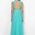 Light blue georgette pearl and beads work anarkali salwar kameez