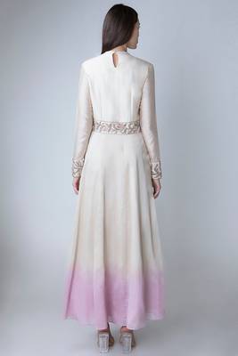 Ombre chanderi silk nalki and sequins work anarkali salwar kameez 2