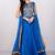 Blue silk zari work & lace border anarkali salwar kameez