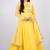 Yellow organza swaroski work anarkali salwar kameez