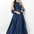 Navy blue silk zari embroidery anarkali salwar kameez