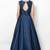 Navy blue silk zari embroidery anarkali salwar kameez