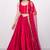 Red cotton silk seqins embroidery anarkali salwar kameez