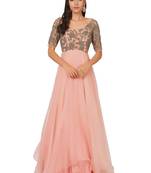 Pink organza zardosi embridery anarkali salwar kameez