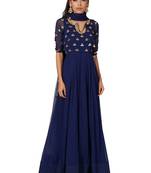 Navy blue georgette gota patti work anarkali salwar kameez
