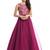Purple net lace work anarkali salwar kameez