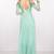 Sea green georgette zari work & lace border anarkali salwar kameez