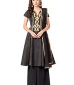 Black silk gota patti work anarkali salwar kameez