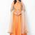 Orange silk sequins & zari embroidery anarkali salwar kameez