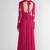 Fuchsia pink georgette hand embroidery anarkali salwar kameez