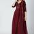 Wine georgette hand embroidery anarkali salwar kameez
