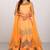 Orange silk zari work & lace border anarkali salwar kameez