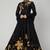 Black silk thread embroidery anarkali salwar kameez