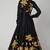Black silk thread embroidery anarkali salwar kameez