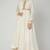 White silk zari and thrad work anarkali salwar kameez