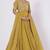 Dark mustard crape hand embroidery anarkali salwar kameez