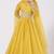 Yellow organza hand embroidery anarkali salwar kameez