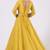 Yellow organza hand embroidery anarkali salwar kameez