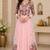 Pink georgette thread and beads work anarkali salwar kameez