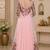 Pink georgette thread and beads work anarkali salwar kameez