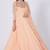 Peach georgette zari work anarkali salwar kameez