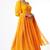 Orange yellow georgette hand embroidery anarkali salwar kameez