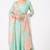 Powder blue chinon silk mirror work anarkali salwar kameez