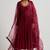 Wine chanderi silk zari & gota work anarkali salwar kameez