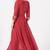 Maroon red chinon silk mirror work anarkali salwar kameez