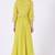 Greenish yellow chinon silk mirror work anarkali salwar kameez