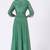 Emrald green chinon silk mirror work anarkali salwar kameez