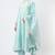 Light blue chinon silk thread embroidery anarkali salwar kameez