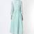 Light blue chinon silk thread embroidery anarkali salwar kameez